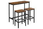 Vasagle Dining Set | Table & 2 Bar Stools | Rustic Brown/Black Vasagle Dining Set | Table & 2 Bar Stools | Rustic Brown/Black