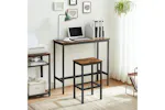 Vasagle Dining Set | Table & 2 Bar Stools | Rustic Brown/Black Vasagle Dining Set | Table & 2 Bar Stools | Rustic Brown/Black