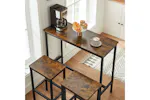 Vasagle Dining Set | Table & 2 Bar Stools | Rustic Brown/Black Vasagle Dining Set | Table & 2 Bar Stools | Rustic Brown/Black