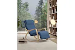 Songmics Birch Wood Armrests Rocking Chair | Midnight Blue/Natural Songmics Birch Wood Armrests Rocking Chair | Midnight Blue/Natural