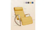 Songmics Armrests Birch Wood Rocking Chair | Pastel Yellow/Natural Songmics Armrests Birch Wood Rocking Chair | Pastel Yellow/Natural