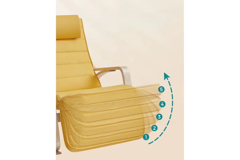 Songmics Armrests Birch Wood Rocking Chair | Pastel Yellow/Natural Songmics Armrests Birch Wood Rocking Chair | Pastel Yellow/Natural