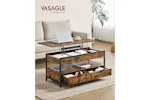 Vasagle Coffee Table with Storage Drawers | Rustic Brown/Ink Black Vasagle Coffee Table with Storage Drawers | Rustic Brown/Ink Black