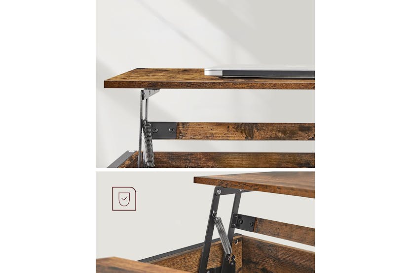 Vasagle Coffee Table with Open and Hidden Storage | Vintage Brown/Black Vasagle Coffee Table with Open and Hidden Storage | Vintage Brown/Black