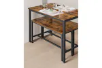 Vasagle Dining Set | Table & 2 Benches | Vintage Brown/Black Vasagle Dining Set | Table & 2 Benches | Vintage Brown/Black