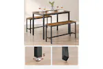 Vasagle Dining Set | Table & 2 Benches | Vintage Brown/Black Vasagle Dining Set | Table & 2 Benches | Vintage Brown/Black