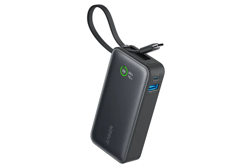 Anker Nano 10K 30W Power Bank with Built-In USB-C Cable | Black Stone Anker Nano 10K 30W Power Bank with Built-In USB-C Cable | Black Stone