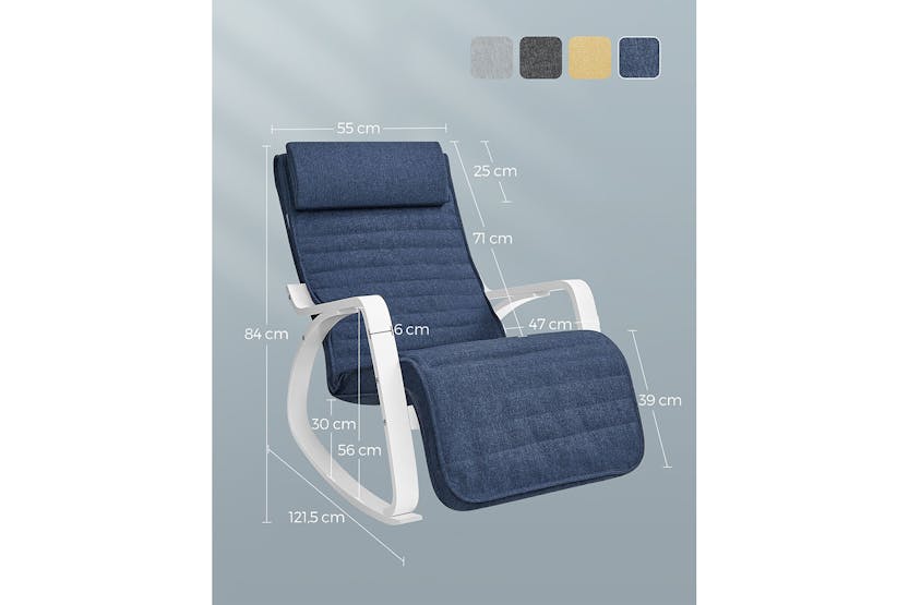 Songmics Wooden Armrests Rocking Chair | Midnight Blue/White Songmics Wooden Armrests Rocking Chair | Midnight Blue/White