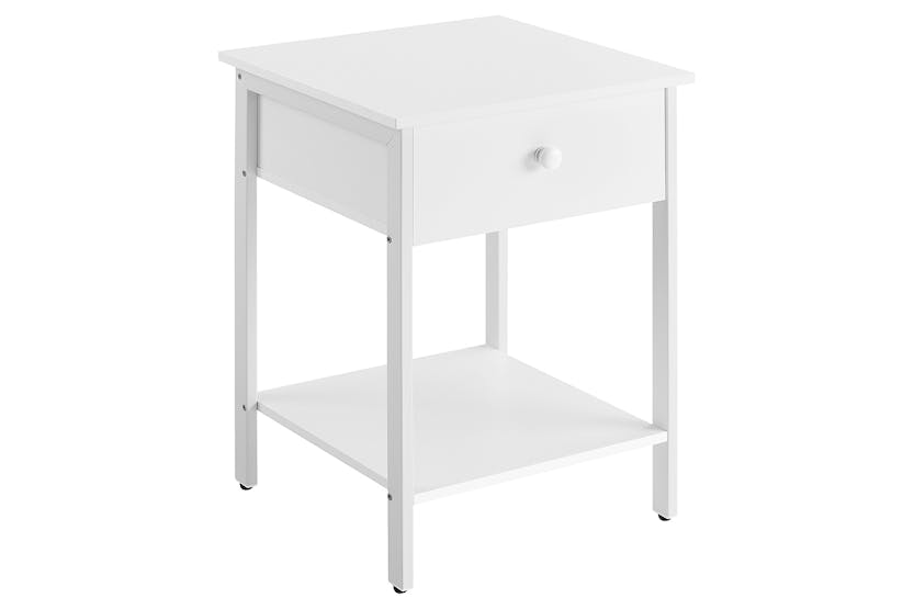Vasagle Bedside Table with Drawer and Shelf | Matte White Vasagle Bedside Table with Drawer and Shelf | Matte White