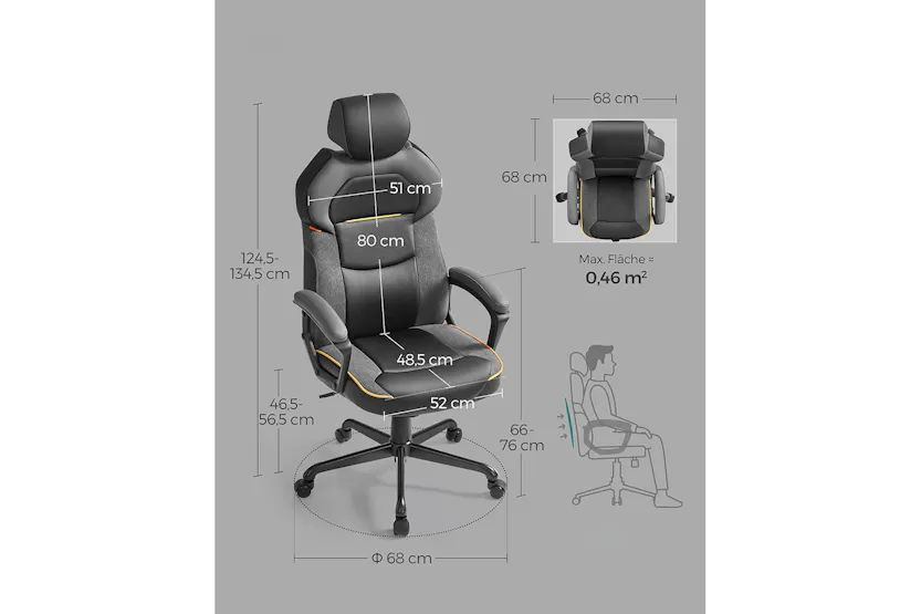 Songmics Office Chair with Adjustable Height | Classic Black Songmics Office Chair with Adjustable Height | Classic Black