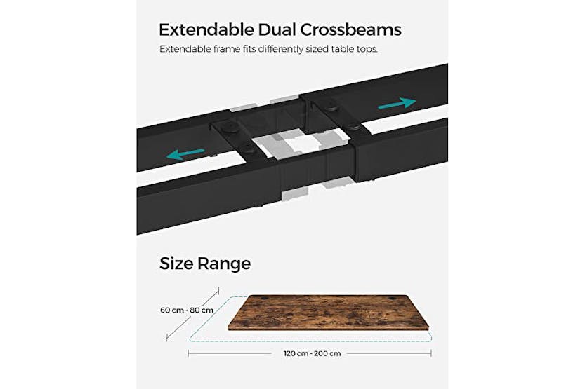 Songmics Height Adjustable Electric Desk Stand with Double Motor | Black | 60 x 175 cm Songmics Height Adjustable Electric Desk Stand with Double Motor | Black | 60 x 175 cm