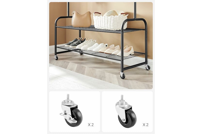 Songmics Clothes Rail with Coat and Shoe Storage Hallway | Black Songmics Clothes Rail with Coat and Shoe Storage Hallway | Black