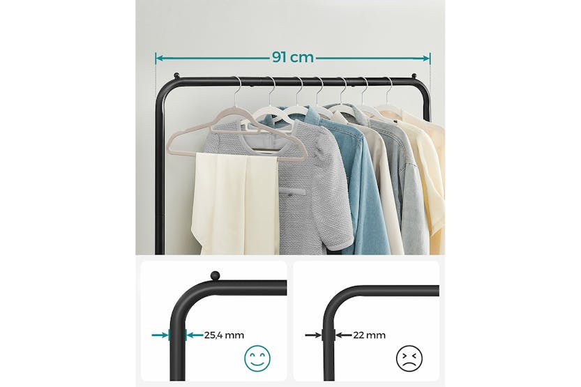 Songmics Clothes Rail on Wheels | Black Songmics Clothes Rail on Wheels | Black