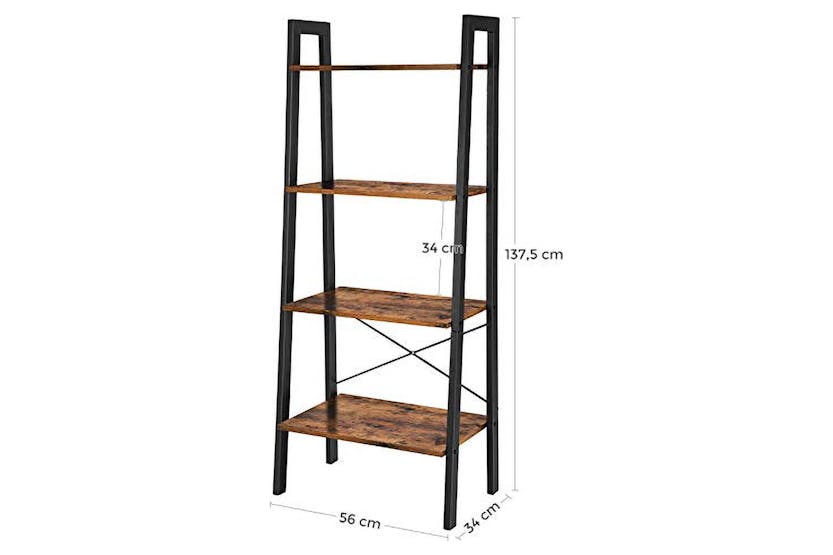 Vasagle Ladder Shelf | 4 Shelves | Rustic Brown Vasagle Ladder Shelf | 4 Shelves | Rustic Brown