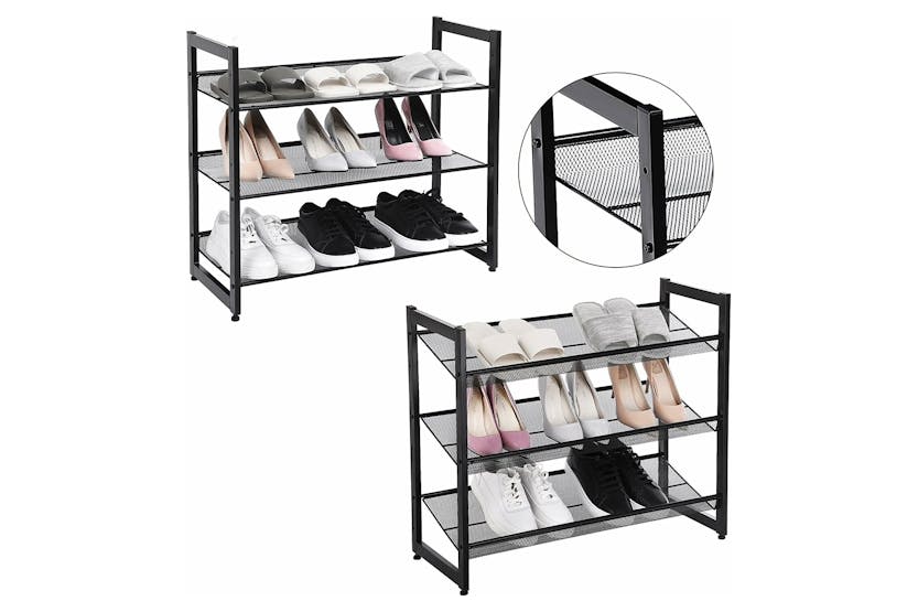 Songmics 3-Tier Shoe Rack | Black Songmics 3-Tier Shoe Rack | Black