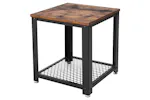 Vasagle Side Table with Mesh Shelf | Vintage Brown/Black Vasagle Side Table with Mesh Shelf | Vintage Brown/Black