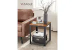Vasagle Side Table with Mesh Shelf | Vintage Brown/Black Vasagle Side Table with Mesh Shelf | Vintage Brown/Black
