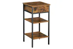 Vasagle Beside Table with Drawer and 2 Storage Shelves | Rustic Brown/Black Vasagle Beside Table with Drawer and 2 Storage Shelves | Rustic Brown/Black