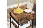 Vasagle Beside Table with Drawer and 2 Storage Shelves | Rustic Brown/Black Vasagle Beside Table with Drawer and 2 Storage Shelves | Rustic Brown/Black