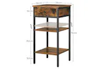 Vasagle Beside Table with Drawer and 2 Storage Shelves | Rustic Brown/Black Vasagle Beside Table with Drawer and 2 Storage Shelves | Rustic Brown/Black