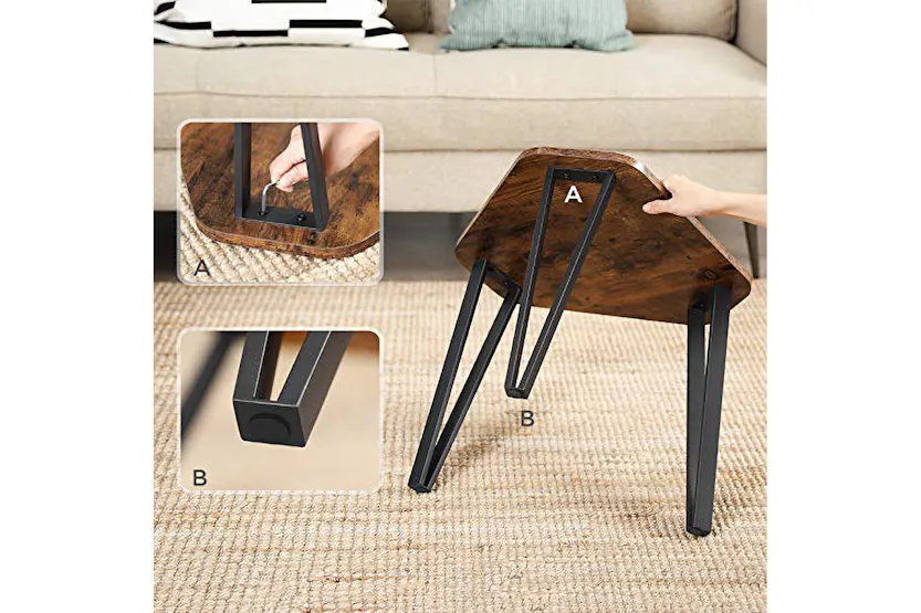 Vasagle Nesting Coffee Table | Set of 3 | Rustic Brown/Black Vasagle Nesting Coffee Table | Set of 3 | Rustic Brown/Black