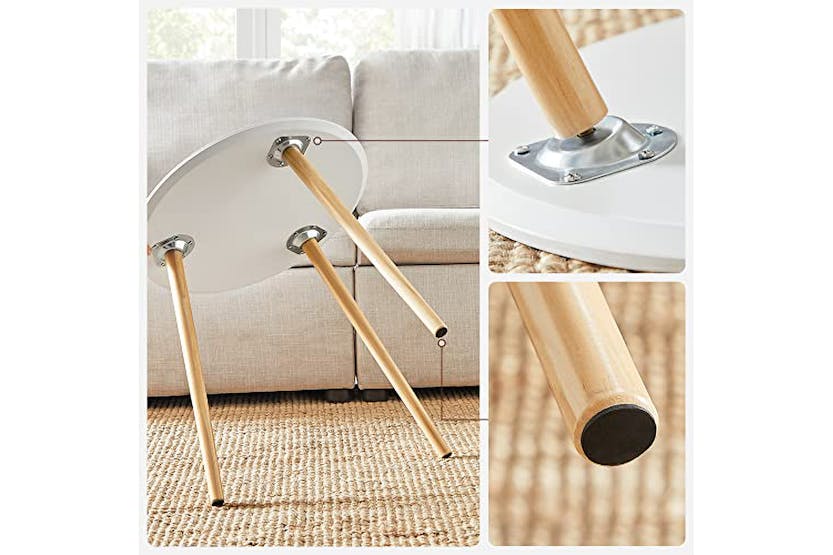 Vasagle Nesting Round Side Table | Set of 2 | White/Natural Vasagle Nesting Round Side Table | Set of 2 | White/Natural