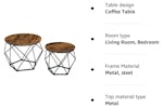 Vasagle Side Table | Set of 2 | Rustic Brown/Black Vasagle Side Table | Set of 2 | Rustic Brown/Black