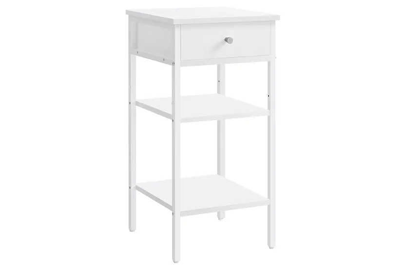 Vasagle Nightstand End Table with a Drawer | White Vasagle Nightstand End Table with a Drawer | White