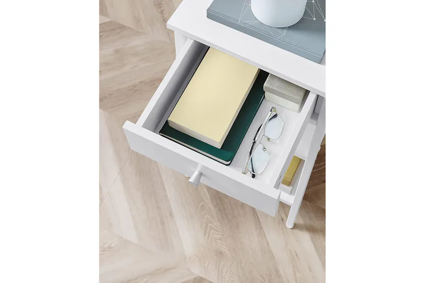 Vasagle Nightstand End Table with a Drawer | White Vasagle Nightstand End Table with a Drawer | White