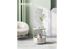 Vasagle Round Side Table Nightstand with Fabric Basket | Laurel Green/Cream White Vasagle Round Side Table Nightstand with Fabric Basket | Laurel Green/Cream White