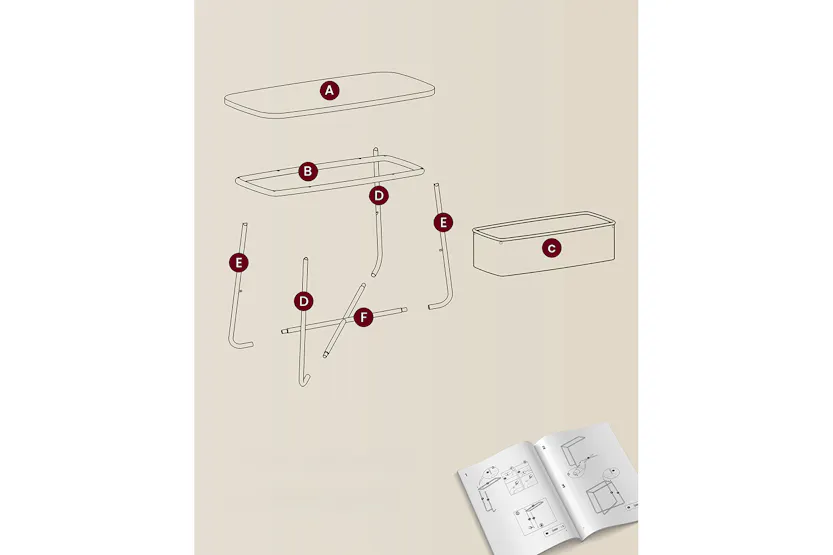 Vasagle Side End Table with Fabric Basket Modern Nightstand | Matte White/Camel Brown Vasagle Side End Table with Fabric Basket Modern Nightstand | Matte White/Camel Brown