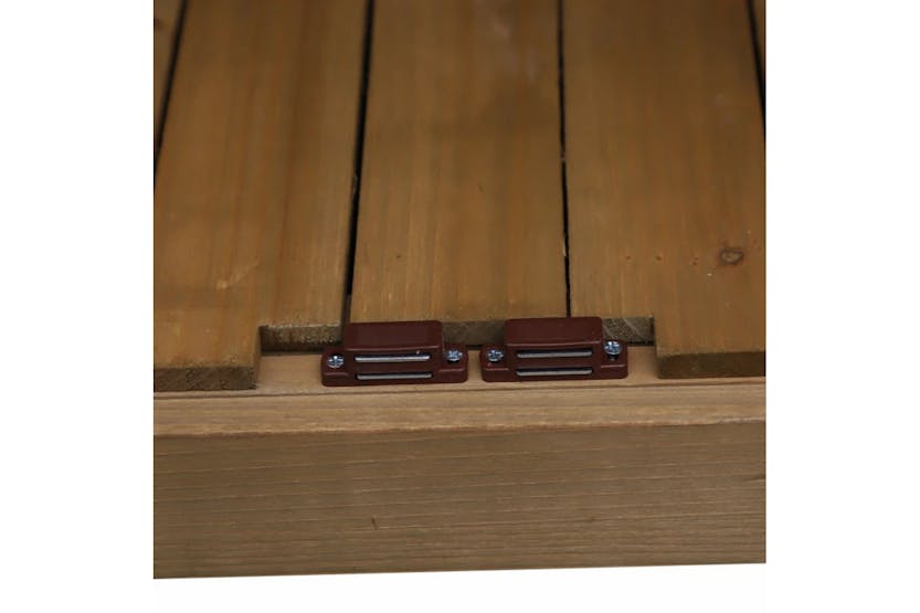 Outsunny Garden Wood Storage Shed with Lockable Door | Natural Wood Outsunny Garden Wood Storage Shed with Lockable Door | Natural Wood