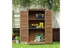 Outsunny Garden Wood Storage Shed with Lockable Door | Natural Wood Outsunny Garden Wood Storage Shed with Lockable Door | Natural Wood