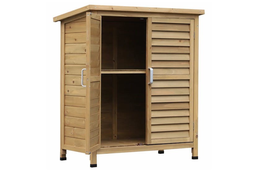 Outsunny Garden Wooden Storage Shed | Natural Wood Outsunny Garden Wooden Storage Shed | Natural Wood