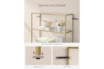Vasagle Glass Shelf | 6 Shelves | Metallic Gold Vasagle Glass Shelf | 6 Shelves | Metallic Gold
