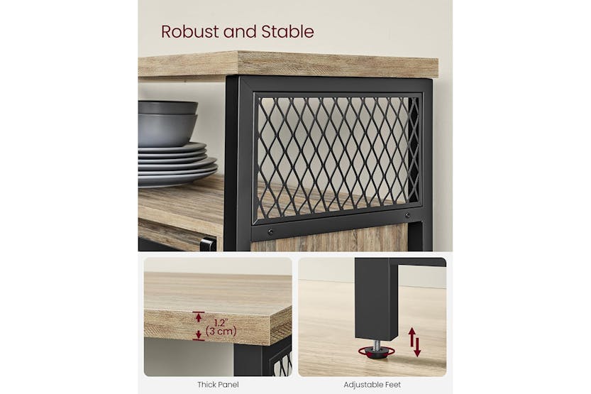 Vasagle Sideboard with 2 Sliding Barn Doors | Turquoise Brown/Ink Black Vasagle Sideboard with 2 Sliding Barn Doors | Turquoise Brown/Ink Black