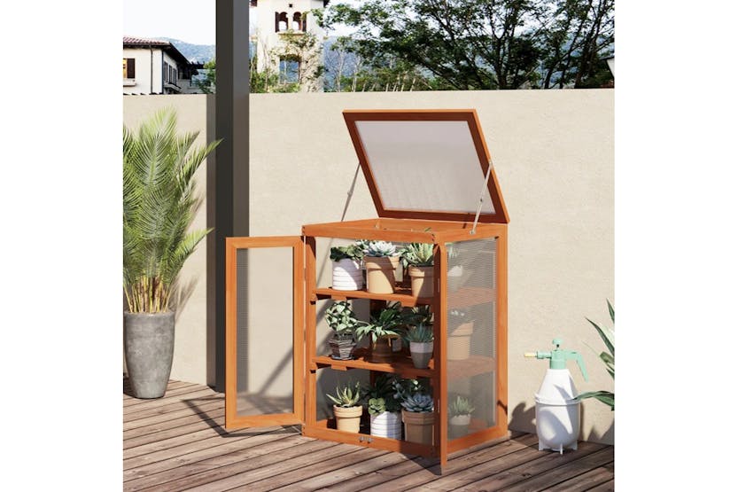 Outsunny 3-Tier Outdoor Garden Wooden Greenhouse | Natural Wood Outsunny 3-Tier Outdoor Garden Wooden Greenhouse | Natural Wood