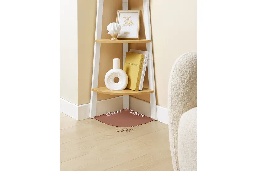 Vasagle Corner Ladder Shelves | 4 Shelves | Natural/White Vasagle Corner Ladder Shelves | 4 Shelves | Natural/White