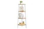 Vasagle Corner Ladder Shelves | 4 Shelves | Natural/White Vasagle Corner Ladder Shelves | 4 Shelves | Natural/White