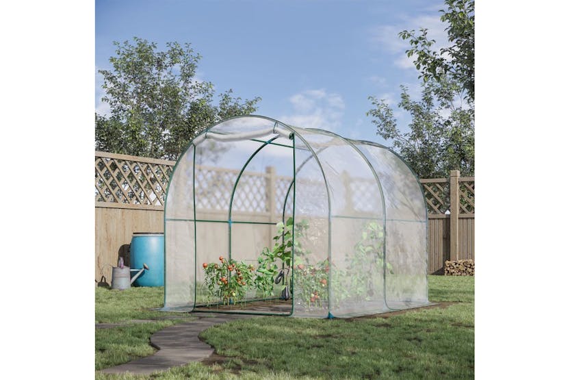Outsunny Walk-in Small Greenhouse with Steel Frame | Transparent Outsunny Walk-in Small Greenhouse with Steel Frame | Transparent