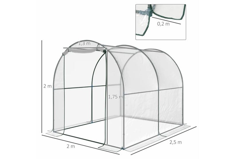 Outsunny Walk-in Small Greenhouse with Steel Frame | Transparent Outsunny Walk-in Small Greenhouse with Steel Frame | Transparent