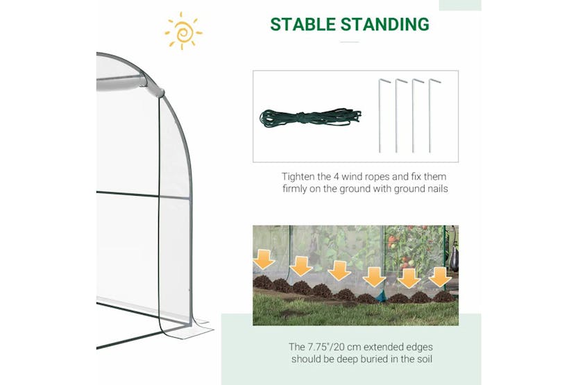 Outsunny Walk-in Small Greenhouse with Steel Frame | Transparent Outsunny Walk-in Small Greenhouse with Steel Frame | Transparent