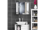 Homcom Stainless Steel Double Doors Bathroom Mirror Cabinet Homcom Stainless Steel Double Doors Bathroom Mirror Cabinet
