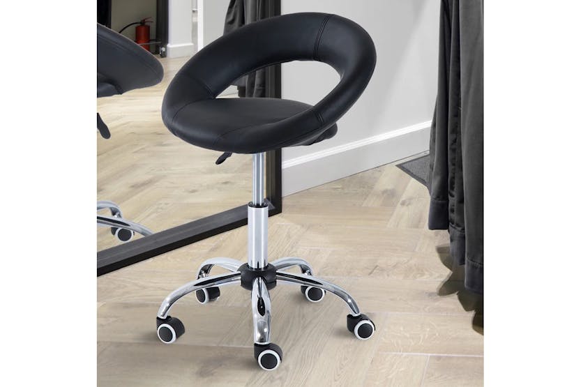 Homcom Beauty Stool with Adjustable Height | Black Homcom Beauty Stool with Adjustable Height | Black