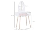 Homcom Kids Dressing Table with Heart-Shaped Handles | White Homcom Kids Dressing Table with Heart-Shaped Handles | White