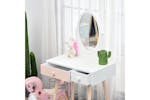 Homcom Kids Dressing Table with Heart-Shaped Handles | White Homcom Kids Dressing Table with Heart-Shaped Handles | White
