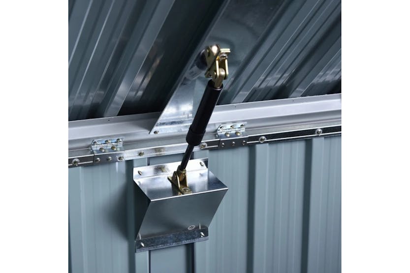 Outsunny Lift-Top Bin Shed with Lockable Double Door | Black Outsunny Lift-Top Bin Shed with Lockable Double Door | Black