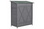 Outsunny Garden Wood Storage Shed with Storage Table | Grey Outsunny Garden Wood Storage Shed with Storage Table | Grey