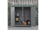 Outsunny Garden Wood Storage Shed with Storage Table | Grey Outsunny Garden Wood Storage Shed with Storage Table | Grey