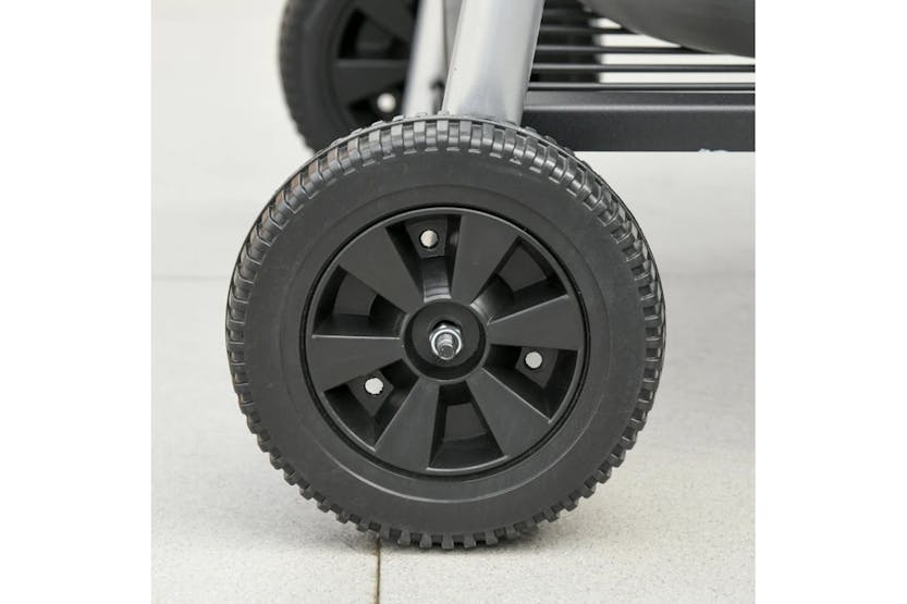 Outsunny Charcoal BBQ Double Grill Trolley with Side Table | Black Outsunny Charcoal BBQ Double Grill Trolley with Side Table | Black